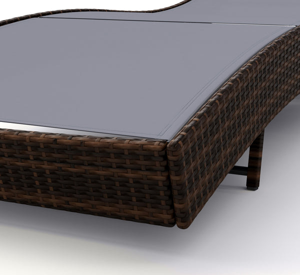 Rattan Gartenliege WAVE braun
