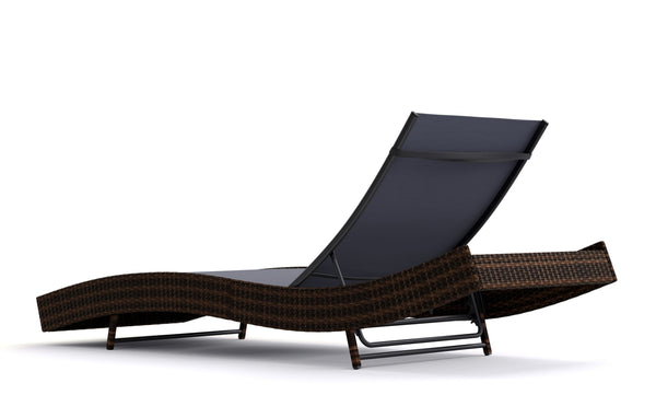 Rattan Gartenliege WAVE braun