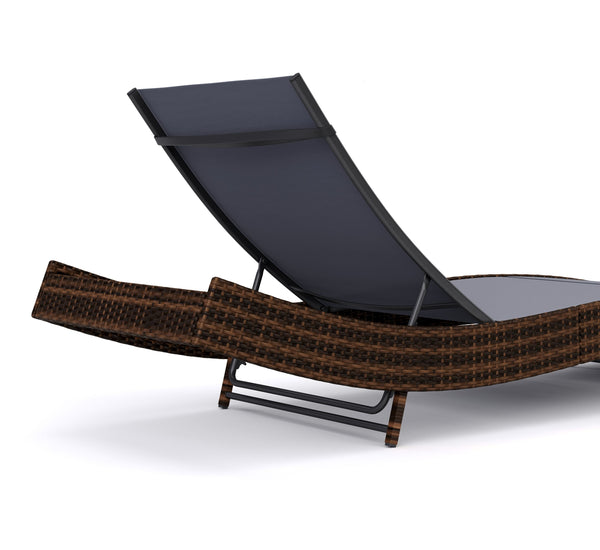Rattan Gartenliege WAVE braun