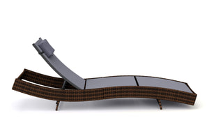 Rattan Gartenliege WAVE braun
