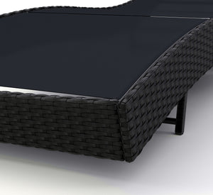 Rattan Gartenliege WAVE schwarz