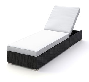 Rattan Gartenliegen Set schwarz