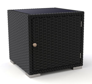 Rattan Gartenliegen Set schwarz