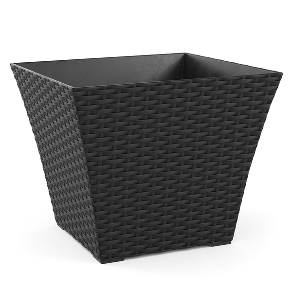 Blumentopf Rattan 38 x 38 x 31 cm 8er Set schwarz