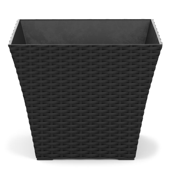 Blumentopf Rattan 38 x 38 x 31 cm 8er Set schwarz