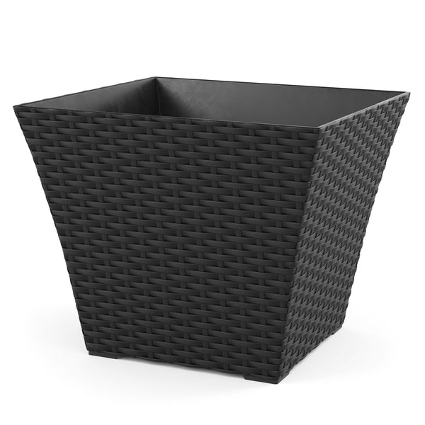 Blumentopf Rattan 38 x 38 x 31 cm 8er Set schwarz