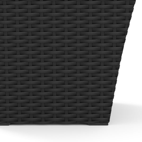 Blumentopf Rattan 38 x 38 x 31 cm 8er Set schwarz