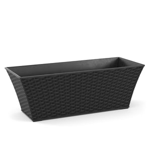 Blumentopf Rattan 61 x 21 x 21 cm 8er Set schwarz
