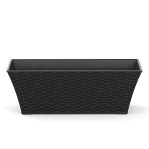 Blumentopf Rattan 61 x 21 x 21 cm 8er Set schwarz