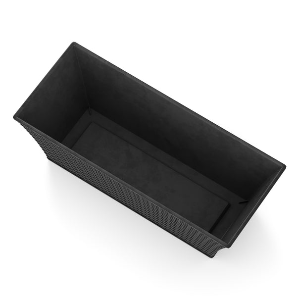 Blumentopf Rattan 61 x 21 x 21 cm 8er Set schwarz