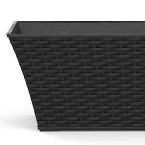 Blumentopf Rattan 61 x 21 x 21 cm 8er Set schwarz