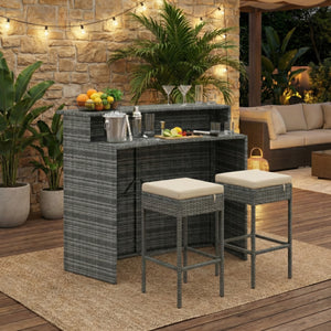 Bartheke Rattan TROPEA grau