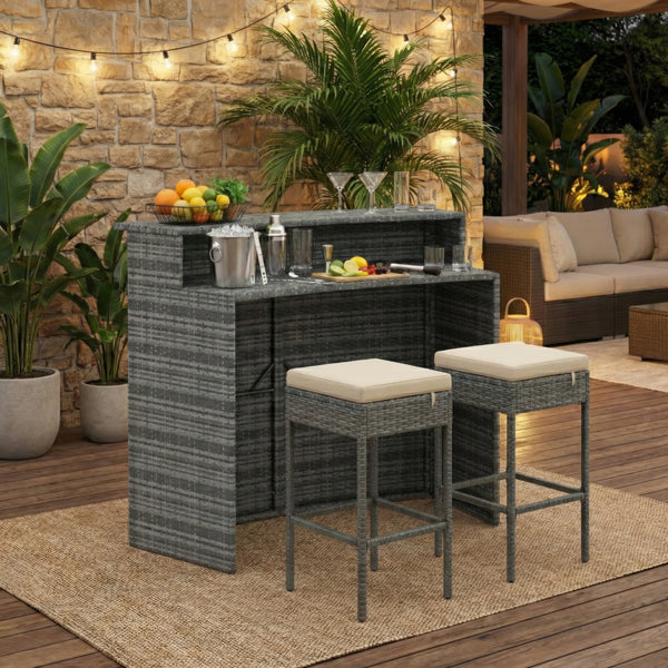 Bartheke Rattan TROPEA grau