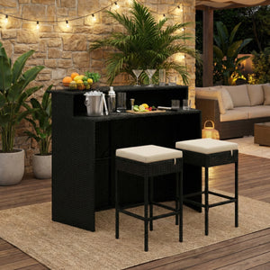 Bartheke Rattan TROPEA schwarz