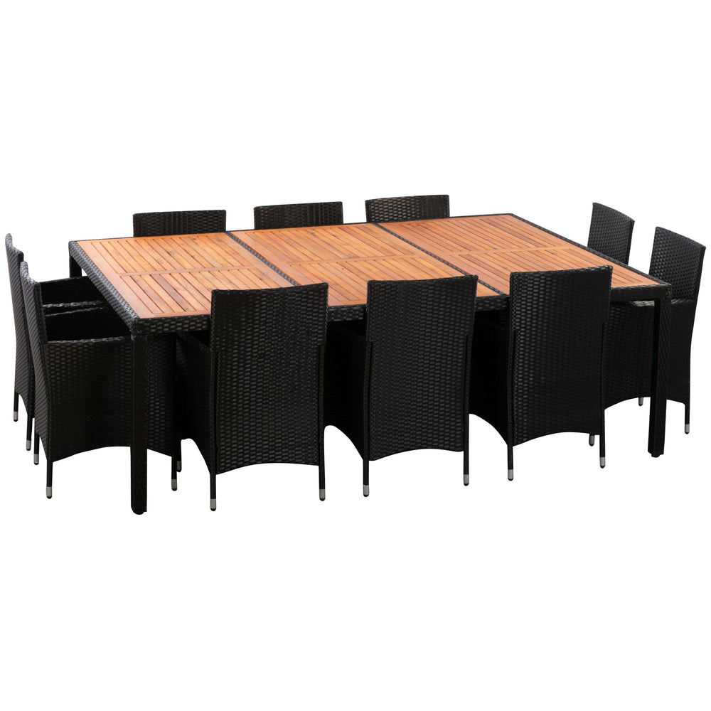 Ensemble de meubles en rotin ALBA : 1 table + 10 chaises