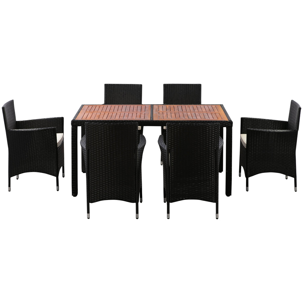 Ensemble de meubles en rotin ALBA : 1 table + 6 chaises