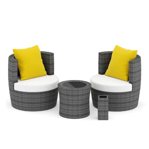 Gartenmöbelset Rattan BROOKLYN stapelbar grau