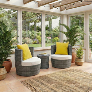Gartenmöbelset Rattan BROOKLYN stapelbar grau