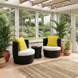 Gartenmöbelset Rattan BROOKLYN stapelbar schwarz