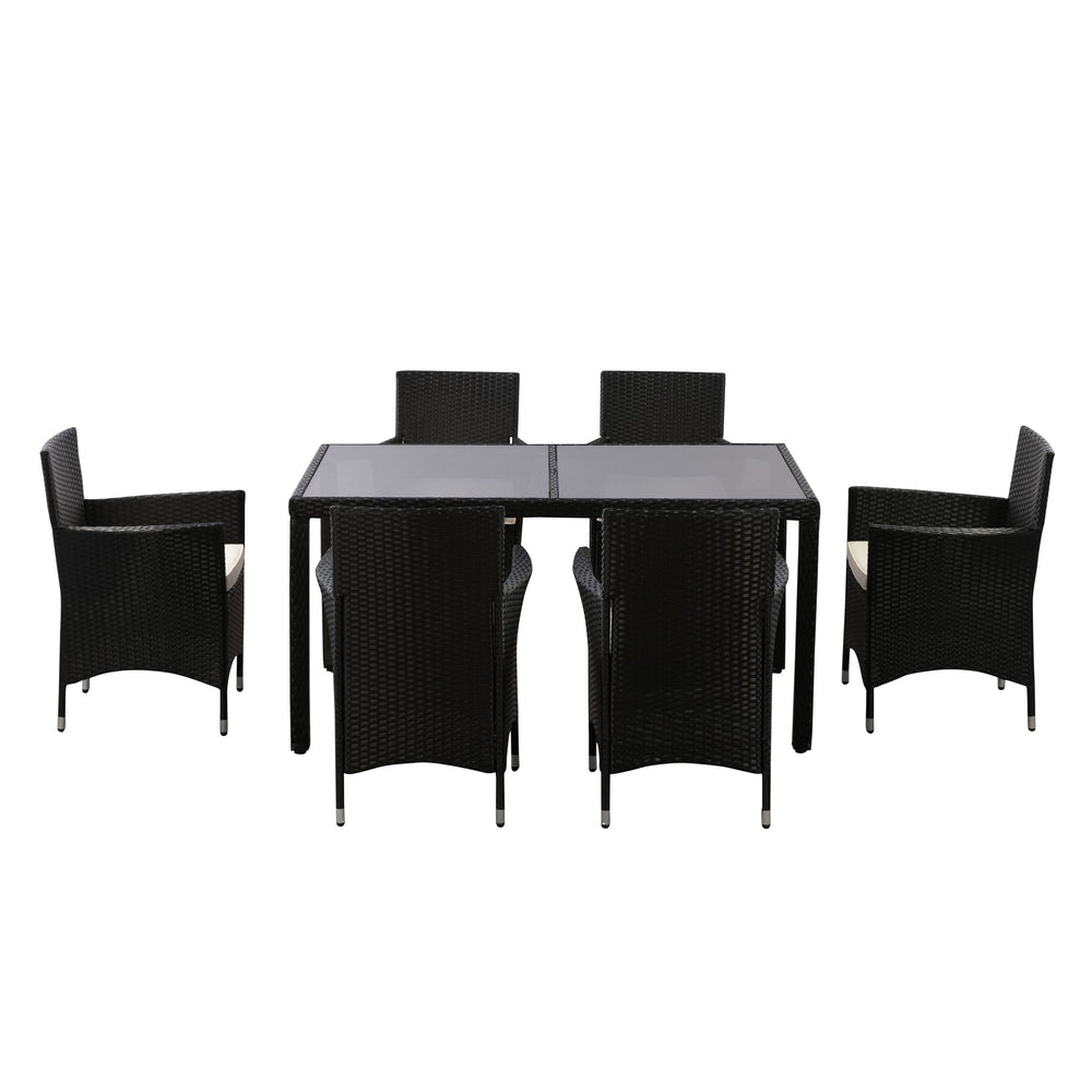 Ensemble de mobilier en rotin SIENA : 1 table + 6 chaises