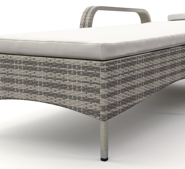 Rattan Gartenliege MAYA grau