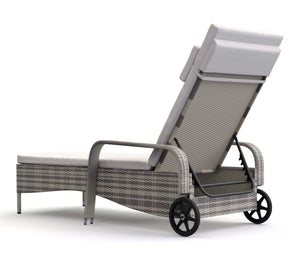 Rattan Gartenliege MAYA grau