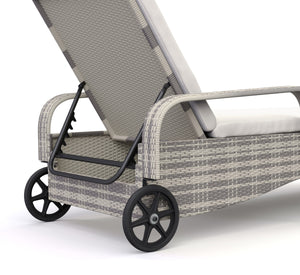 Rattan Gartenliege MAYA grau
