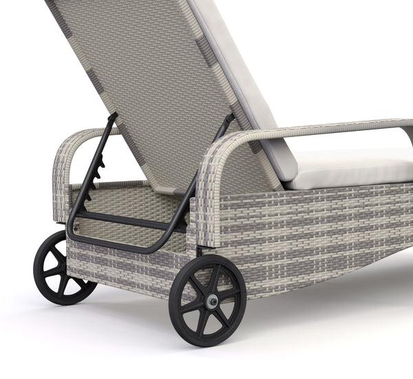 Rattan Gartenliege MAYA grau