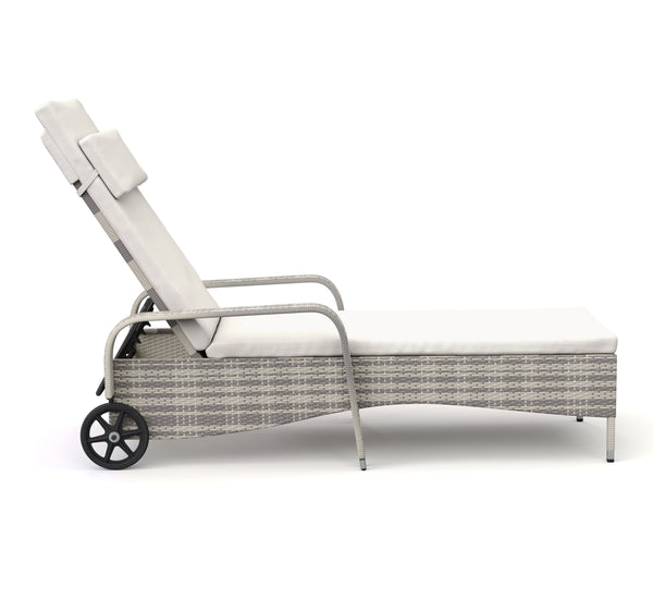 Rattan Gartenliege MAYA grau