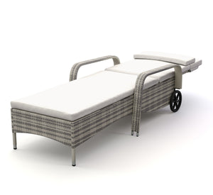 Rattan Gartenliege MAYA grau