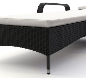Rattan Gartenliege MAYA schwarz