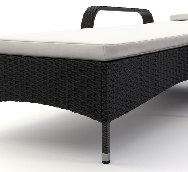 Rattan Gartenliege MAYA schwarz