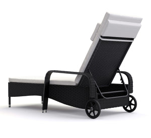 Rattan Gartenliege MAYA schwarz