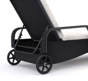 Rattan Gartenliege MAYA schwarz