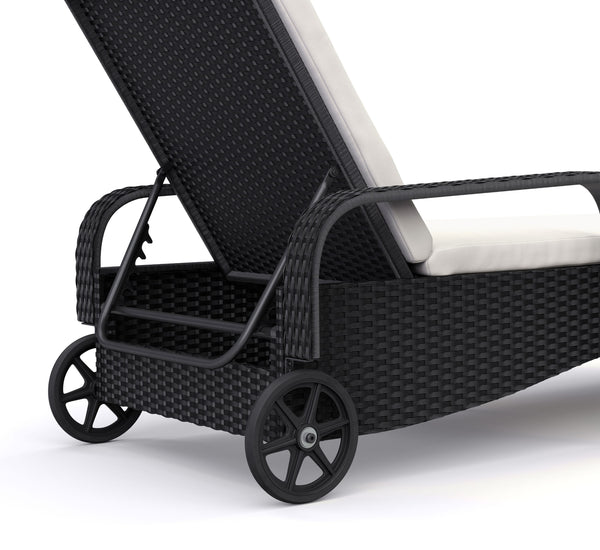 Rattan Gartenliege MAYA schwarz