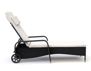 Rattan Gartenliege MAYA schwarz