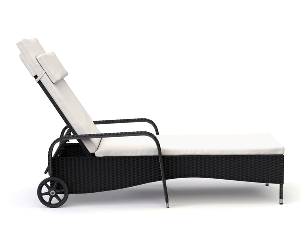 Rattan Gartenliege MAYA schwarz