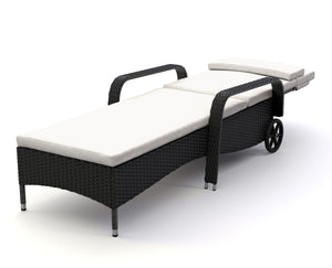 Rattan Gartenliege MAYA schwarz