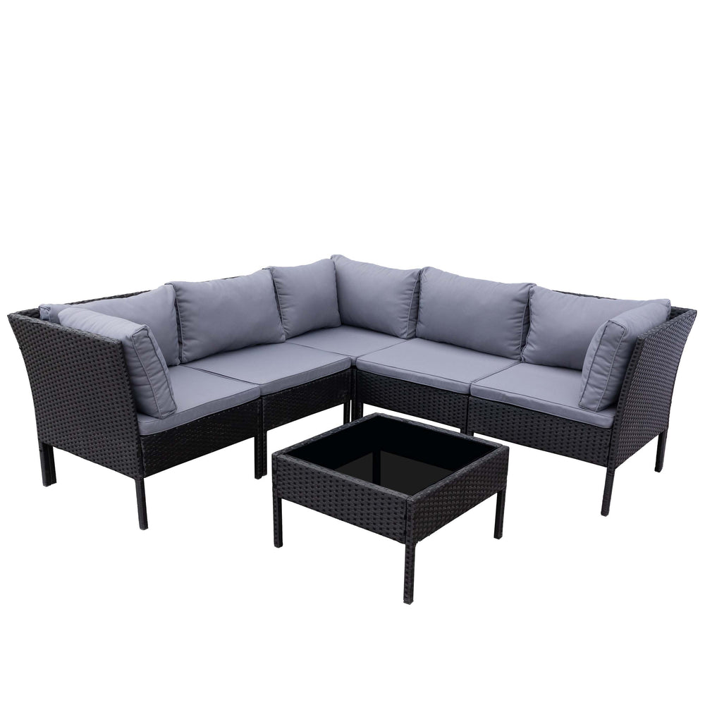 Salon en rotin BARI anthracite