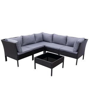 Rattanlounge BARI anthrazit