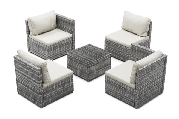 Rattan Lounge CAGLIARI grau