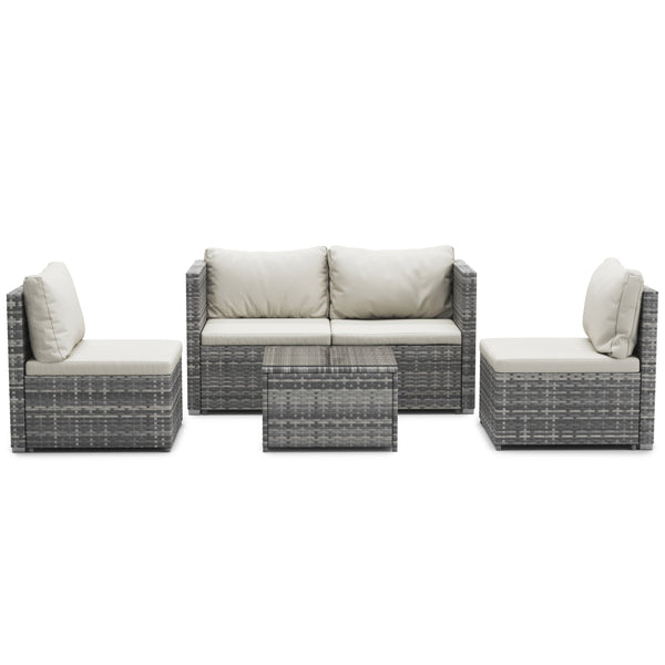 Rattan Lounge CAGLIARI grau