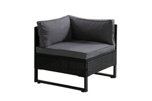 Rattanlounge CAPITOLA schwarz / anthrazit