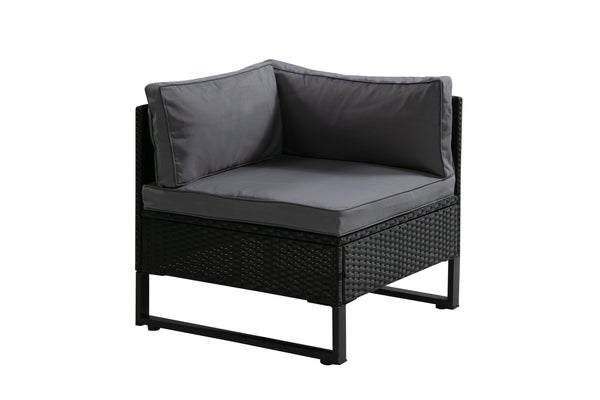 Rattanlounge CAPITOLA schwarz / anthrazit