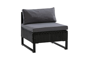 Rattanlounge CAPITOLA schwarz / anthrazit
