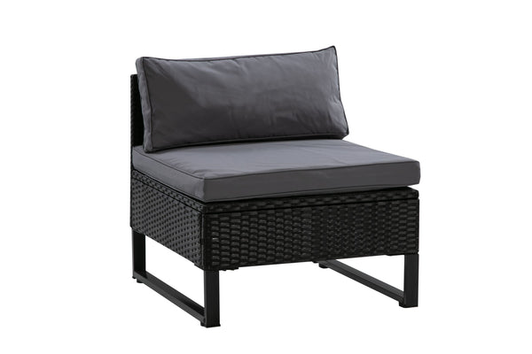 Rattanlounge CAPITOLA schwarz / anthrazit
