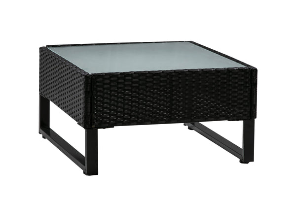 Rattanlounge CAPITOLA schwarz / anthrazit