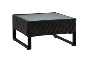 Rattanlounge CAPITOLA braun/weiss