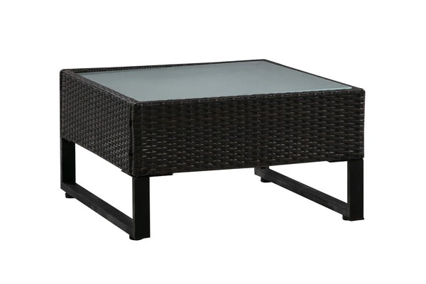 Rattanlounge CAPITOLA braun/weiss