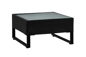 Rattanlounge CAPITOLA schwarz/weiss